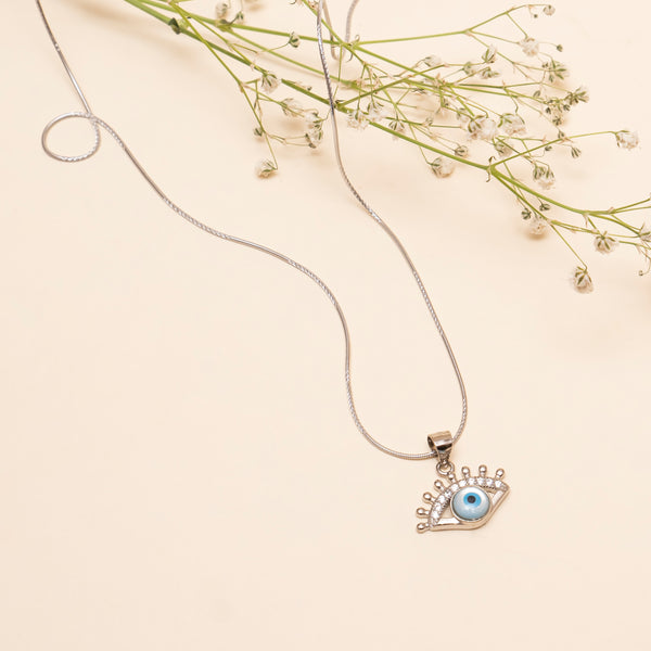 925 Silver - Evil Eye Pendant With Chain