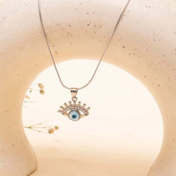 925 Silver - Evil Eye Pendant With Chain