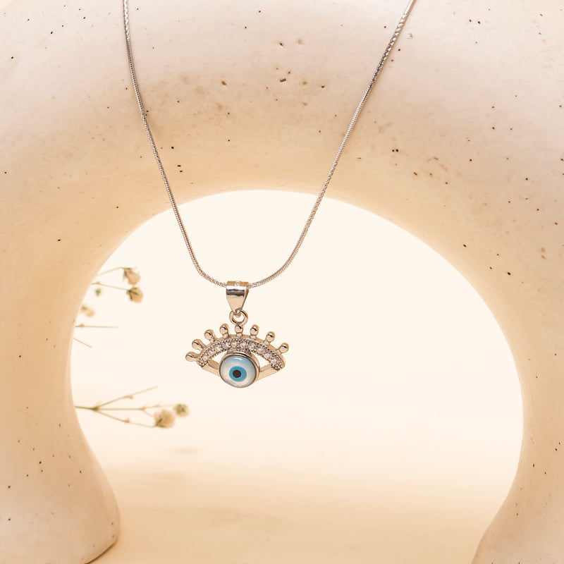 925 Silver - Evil Eye Pendant With Chain