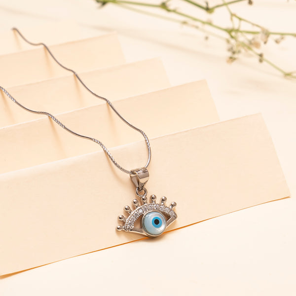 925 Silver - Evil Eye Pendant With Chain
