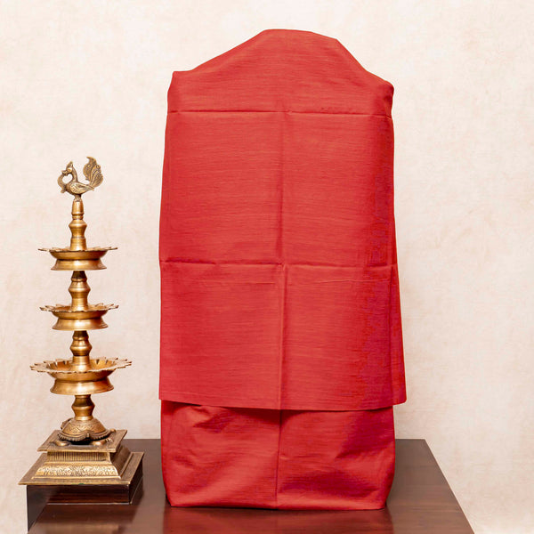 Handloom Khadi Silk Kurta, Bottom Fabric & Tussar Silk Dupatta With Kantha Hand Embroidery